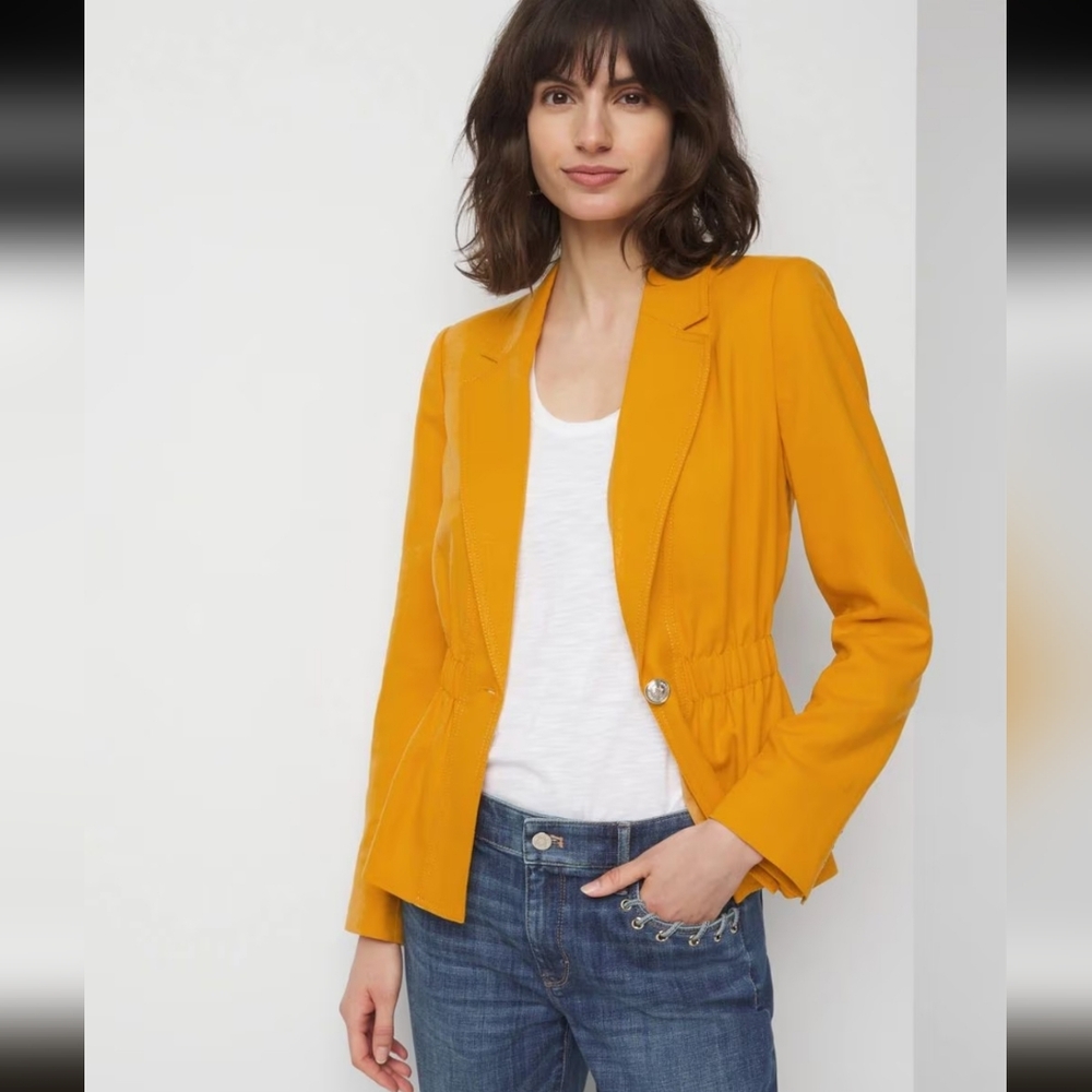 White House Black Market Yellow Blazer